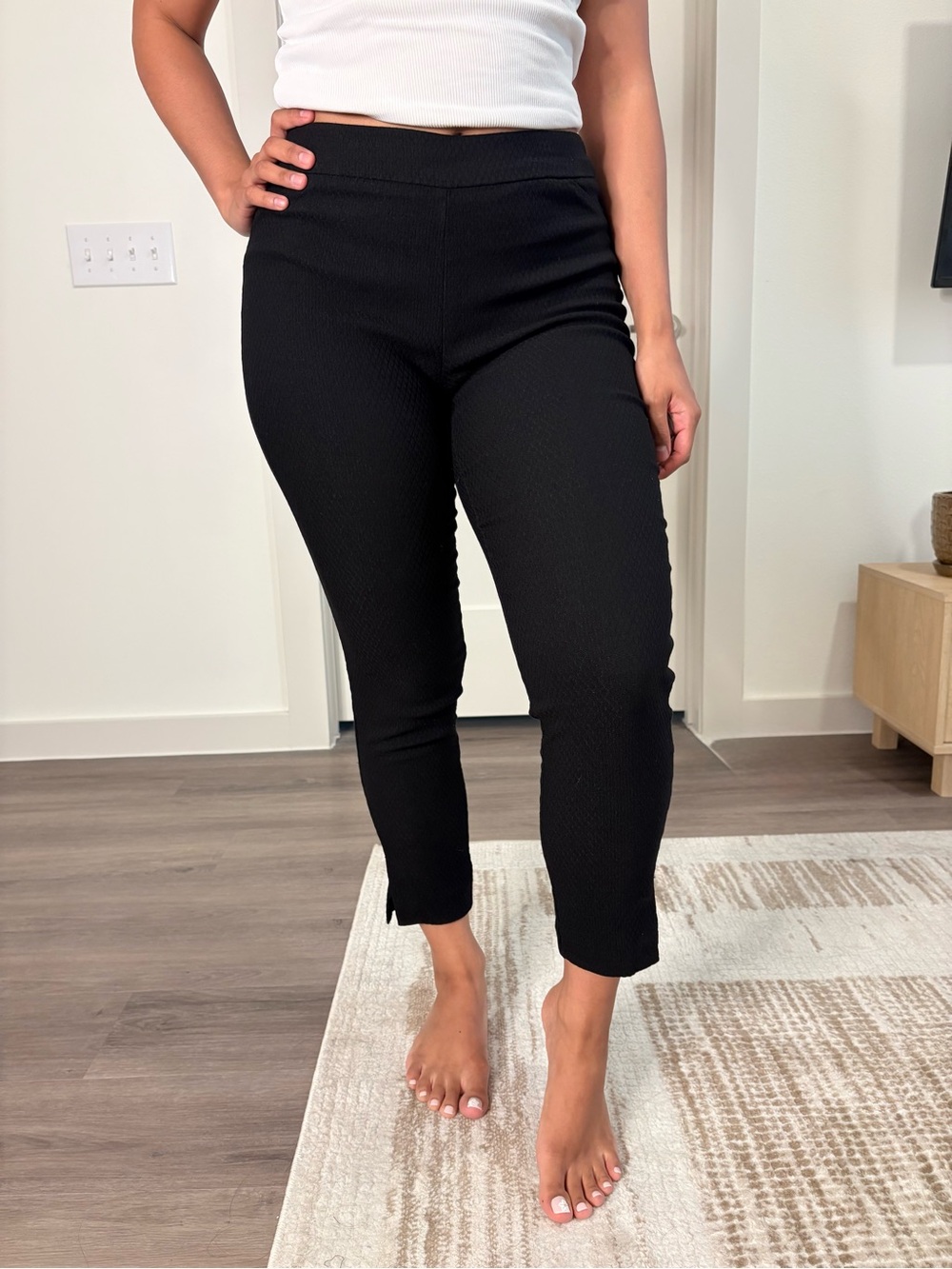 Counterparts Black Ribbed Ankle Cropped Pants
